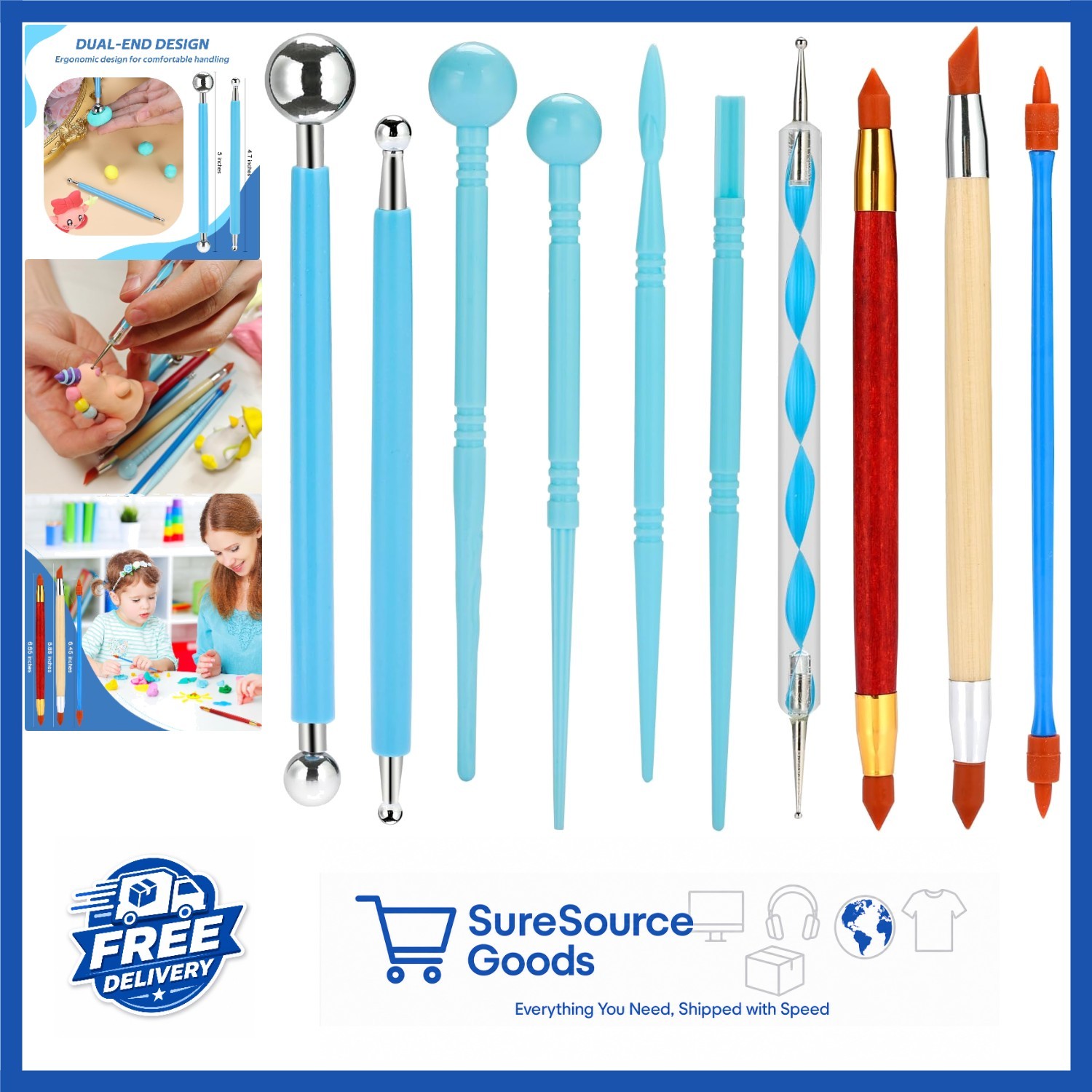 Creative Clay Tool Set for Pottery, Cake Decoration, and Paper Crafts 10 Tools