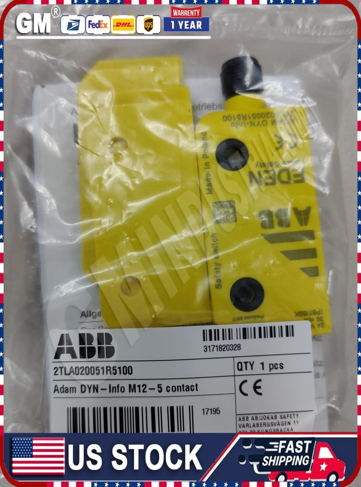 New In Box ABB 2TLA020051R5100 Adam Safety Sensor Unit Fast Shipping