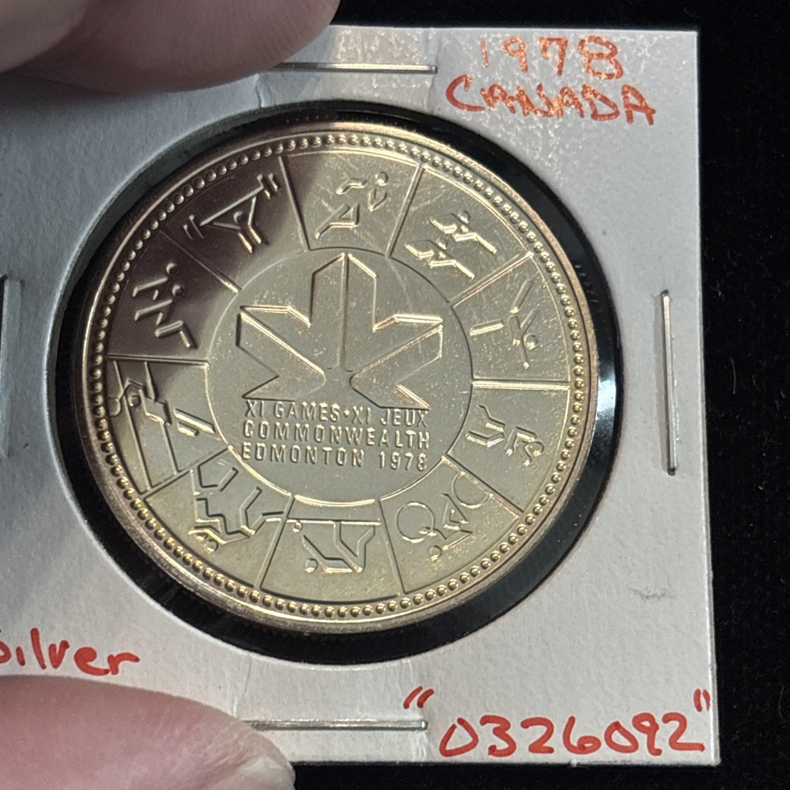 1978 Canada Silver Dollar Edmonton Games Proof “0326092” Canadian $1