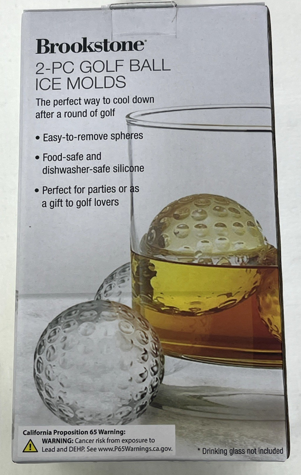 Brookstone 2-PC Golf Ball Ice Molds NEW