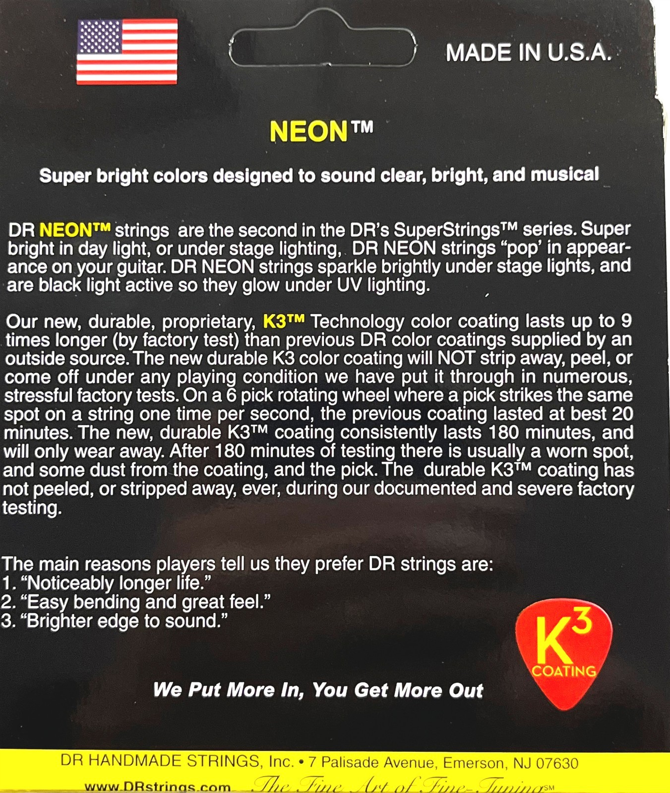 DR Strings Guitar Strings Electric Neon Yellow 10-46 Medium