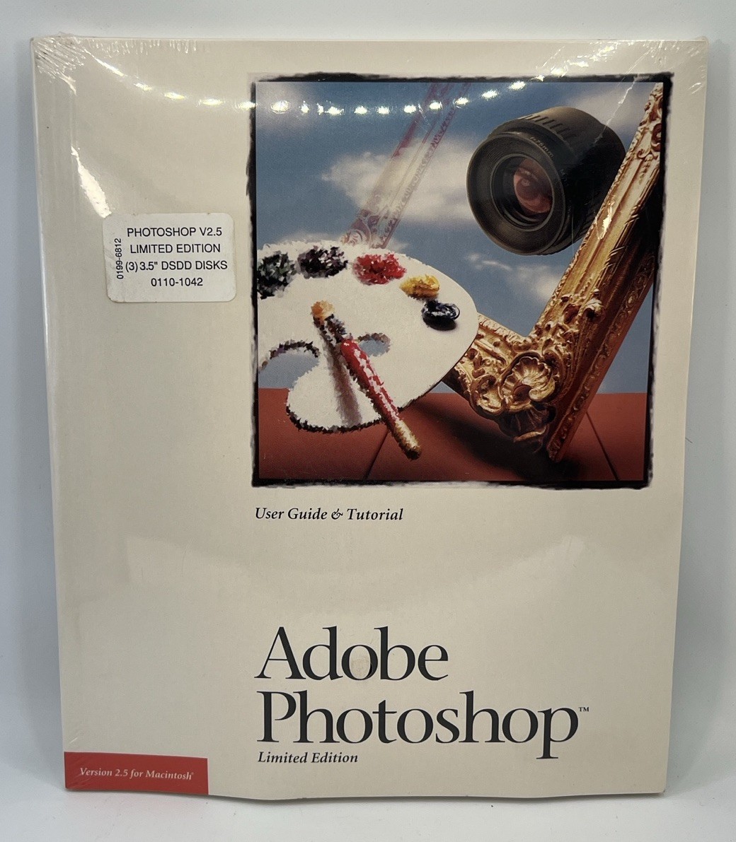 Vintage Adobe Photoshop v2.5 Limited Edition Sealed Macintosh Software 3 Disks