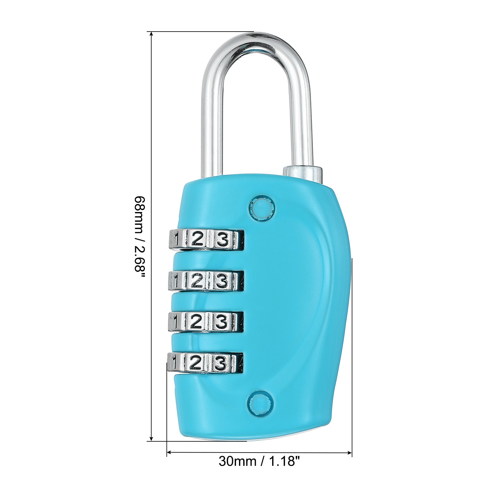 Combination Lock, 4 Digit Outdoor Padlock Waterproof Locker Lock, Blue