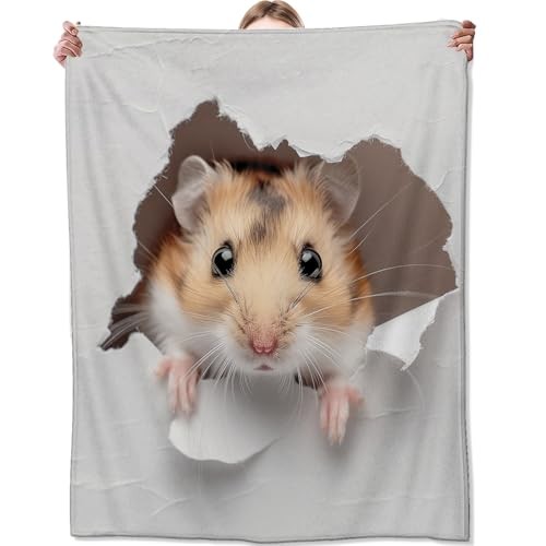 Cute Hamster Blanket,Gifts for Pet Lovers,Lightweight Flannel 50"x60" Hamster02