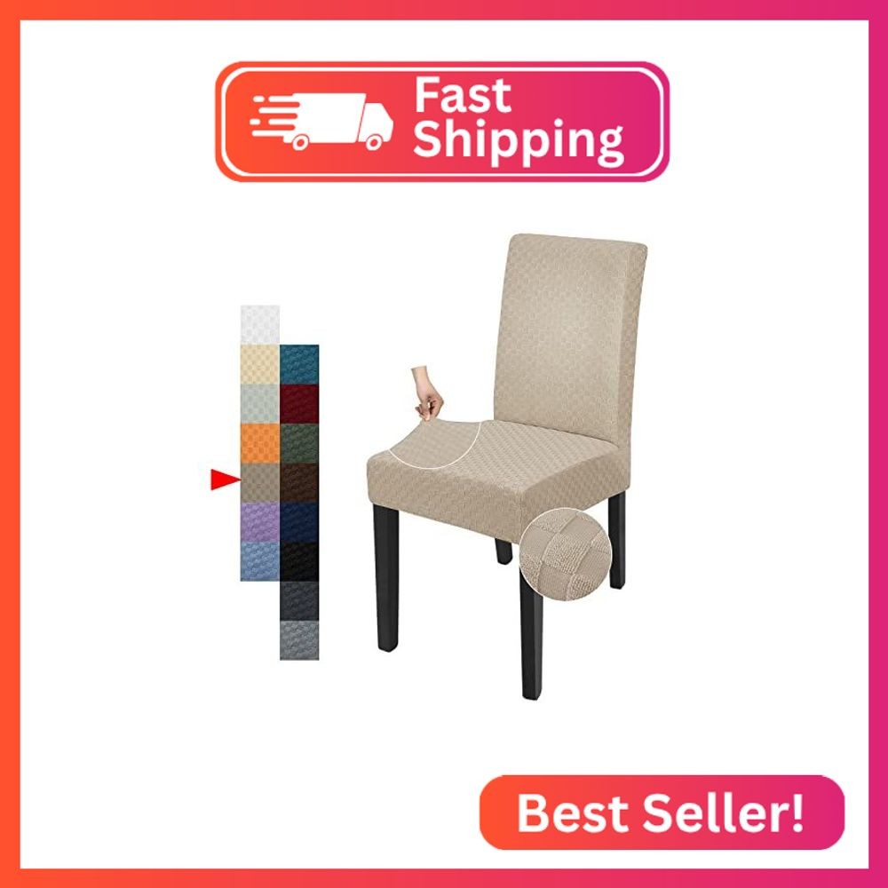 YEMYHOM 2 Packs Latest Checkered Dining Chair Slipcover Parsons Chair Furniture