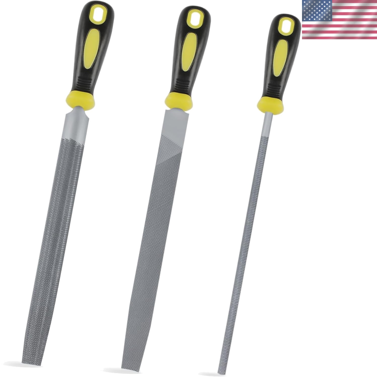 Metal File Set 10 Inch 3 Piece High Carbon Steel Files for Metalwork Woodwork