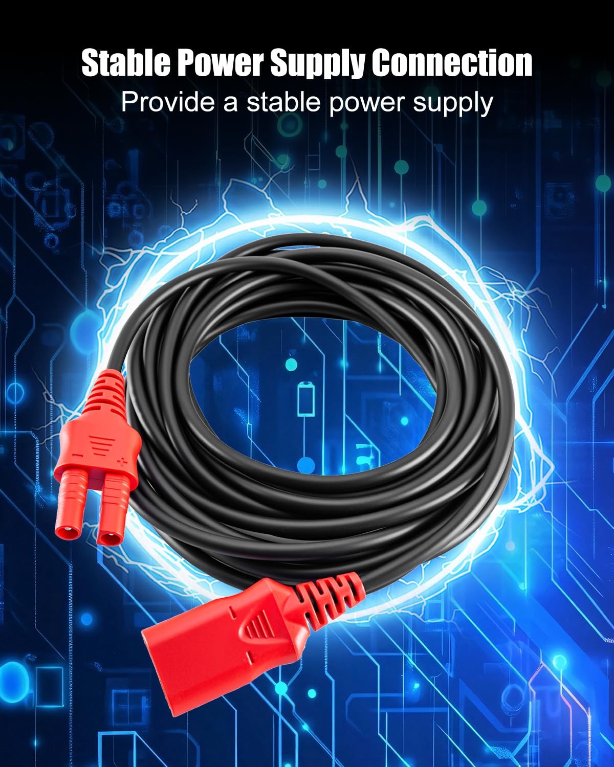 20FT Extension Cable and Battery Clip Set Compatible with Power Probe 2PCS