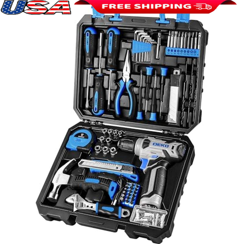 8V Cordless Drill Set Rechargeable Battery 126 Piece Home Tool Kit DIY 1.5 Amps