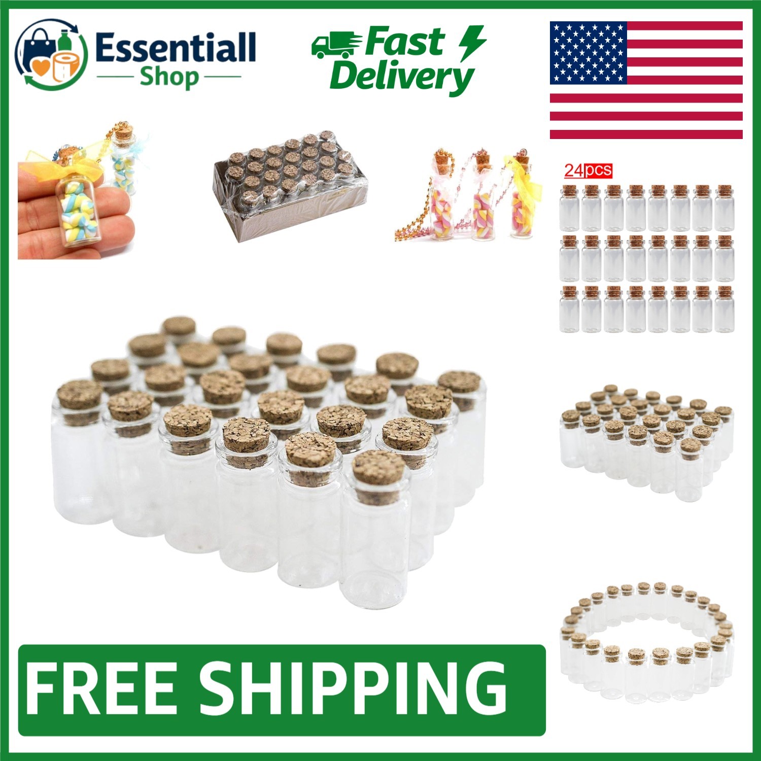 Vintage Inspired Mini Glass Bottles with Corks - Ideal for Party Favors & Crafts