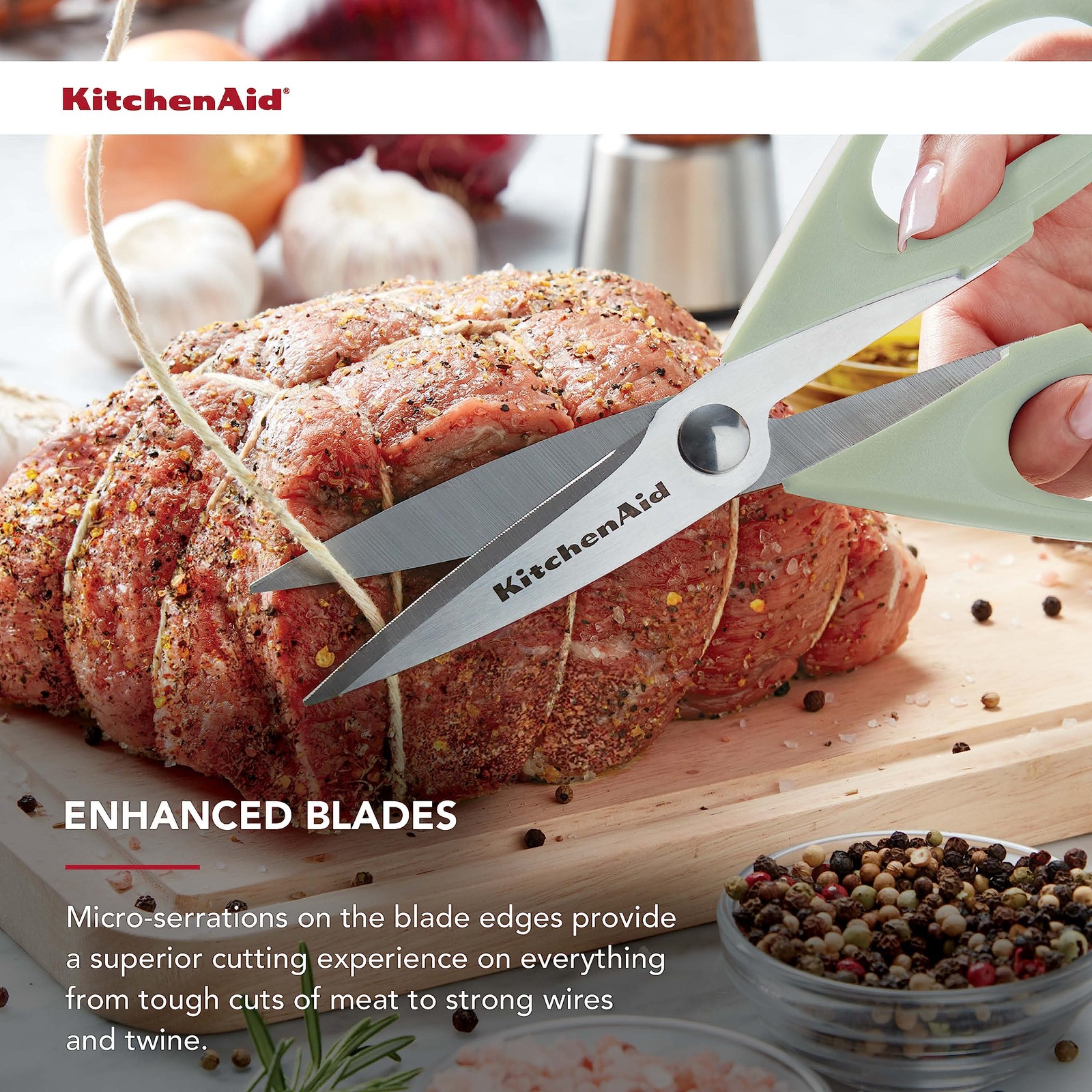 KitchenAid All Purpose Kitchen Shears with Protective 1 Pack, Pistachio
