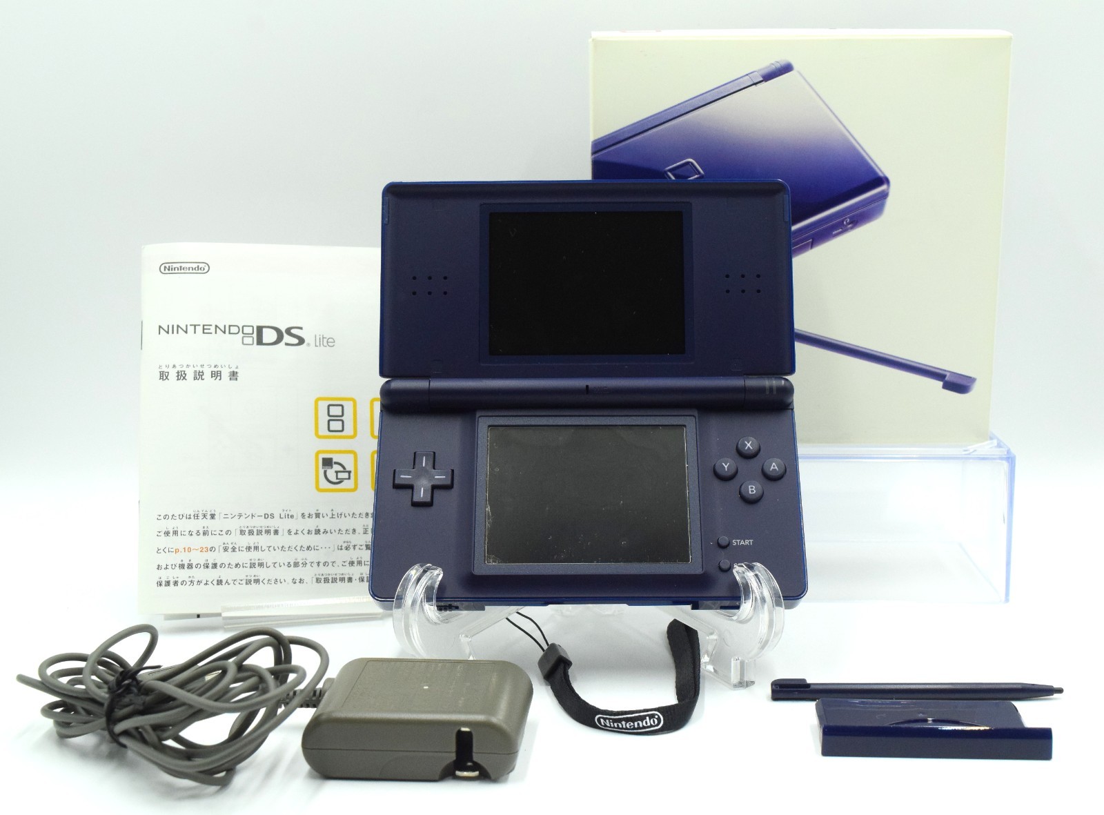 Nintendo DS Lite Enamel navy Console w/ Box Tested Excellent Region Free Japan