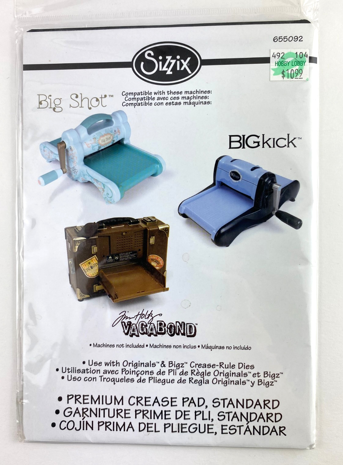 Sizzix Premium Crease Pad 2008 Big Kick Big Shot 655092 NIP