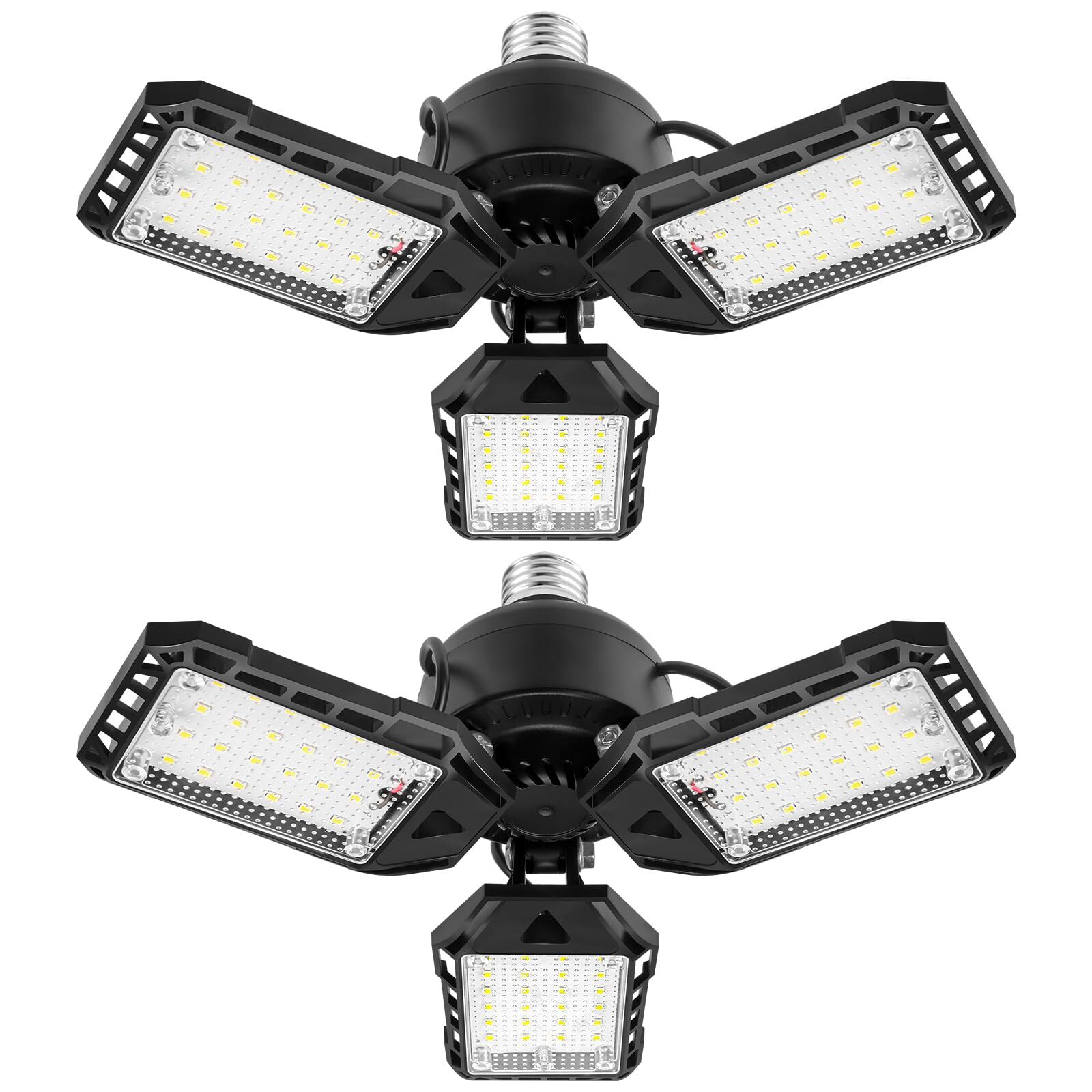 LED Garage Lights Bulb 2 Pack -80W 8000LM 6500K Led Shop Light with 3 Deformable