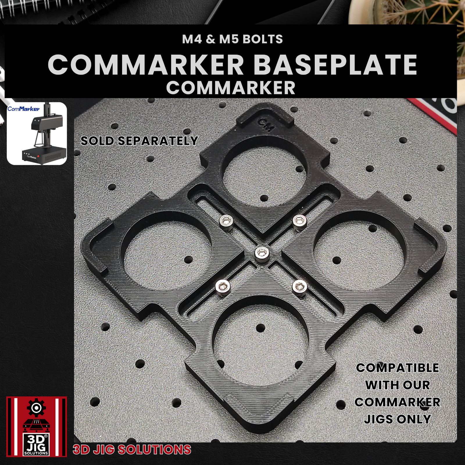 ComMarker Round Wood Keychain Jig | Laser Engraving Template
