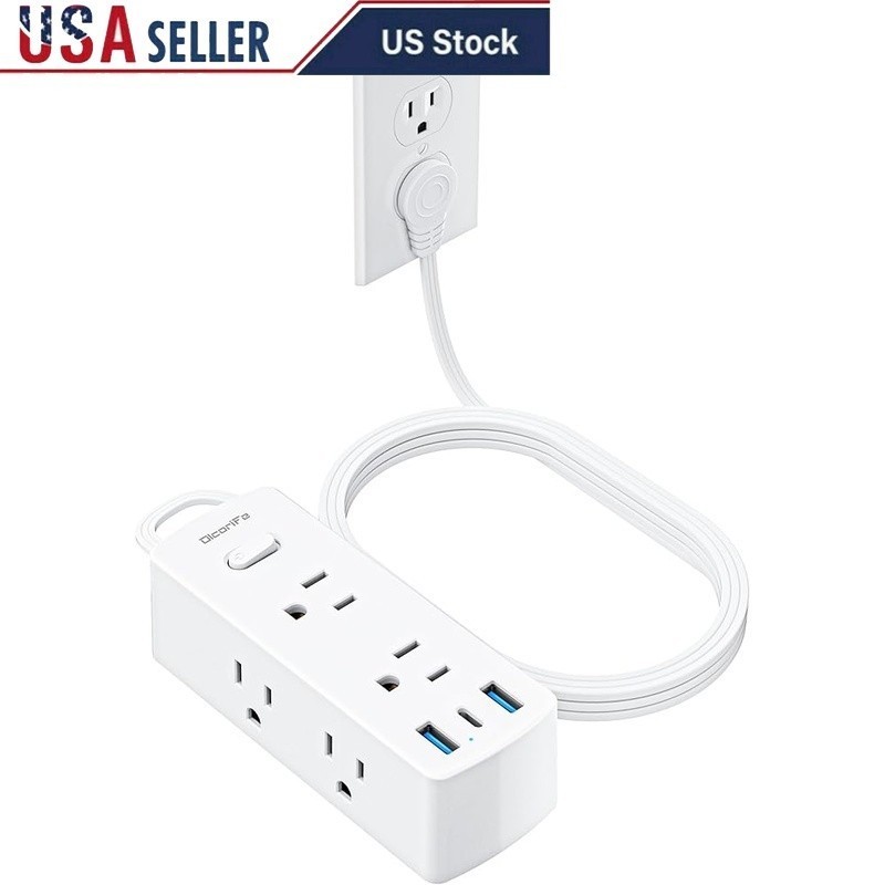 Ultra Thin 9-in-1 USB-C Power Strip W/ 6 Outlets & Overload Protection