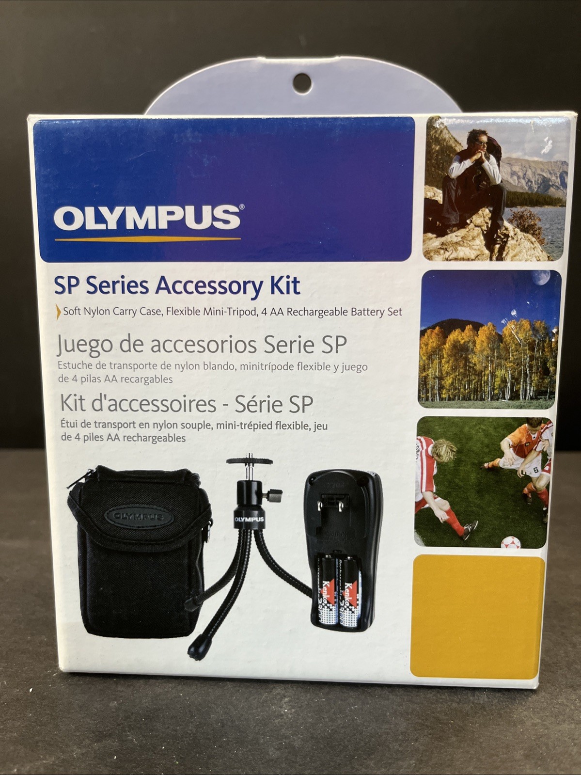 Olympus SP Series Accessory Kit Case Mini-Tripod & 4 AA Rechargeable Battery Set
