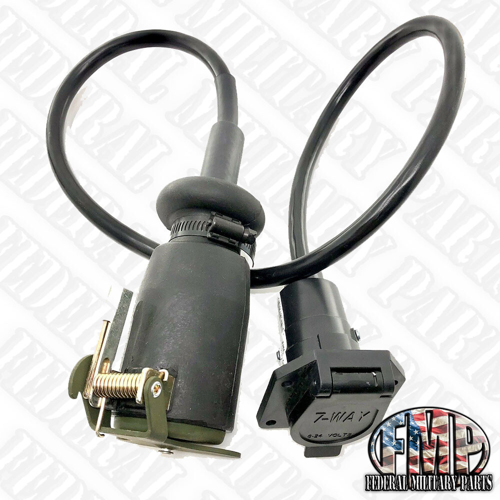 MILITARY POWER CABLE “A” - 12 Pin to 7 Way Adapter 48” fits HUMVEE M998