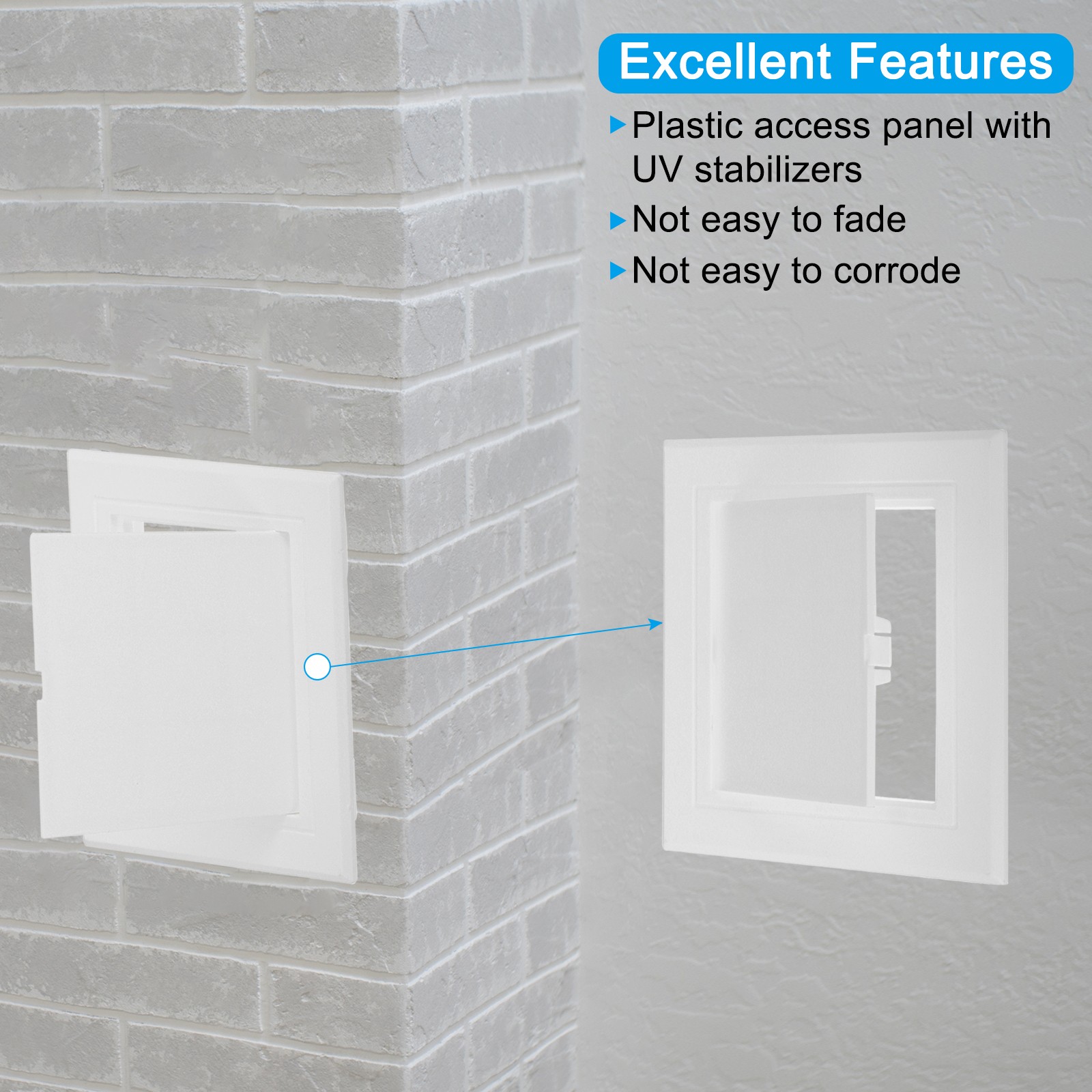 4x4 Inch(95x95mm) Removable Hinged Access Panel, Access Doors, White