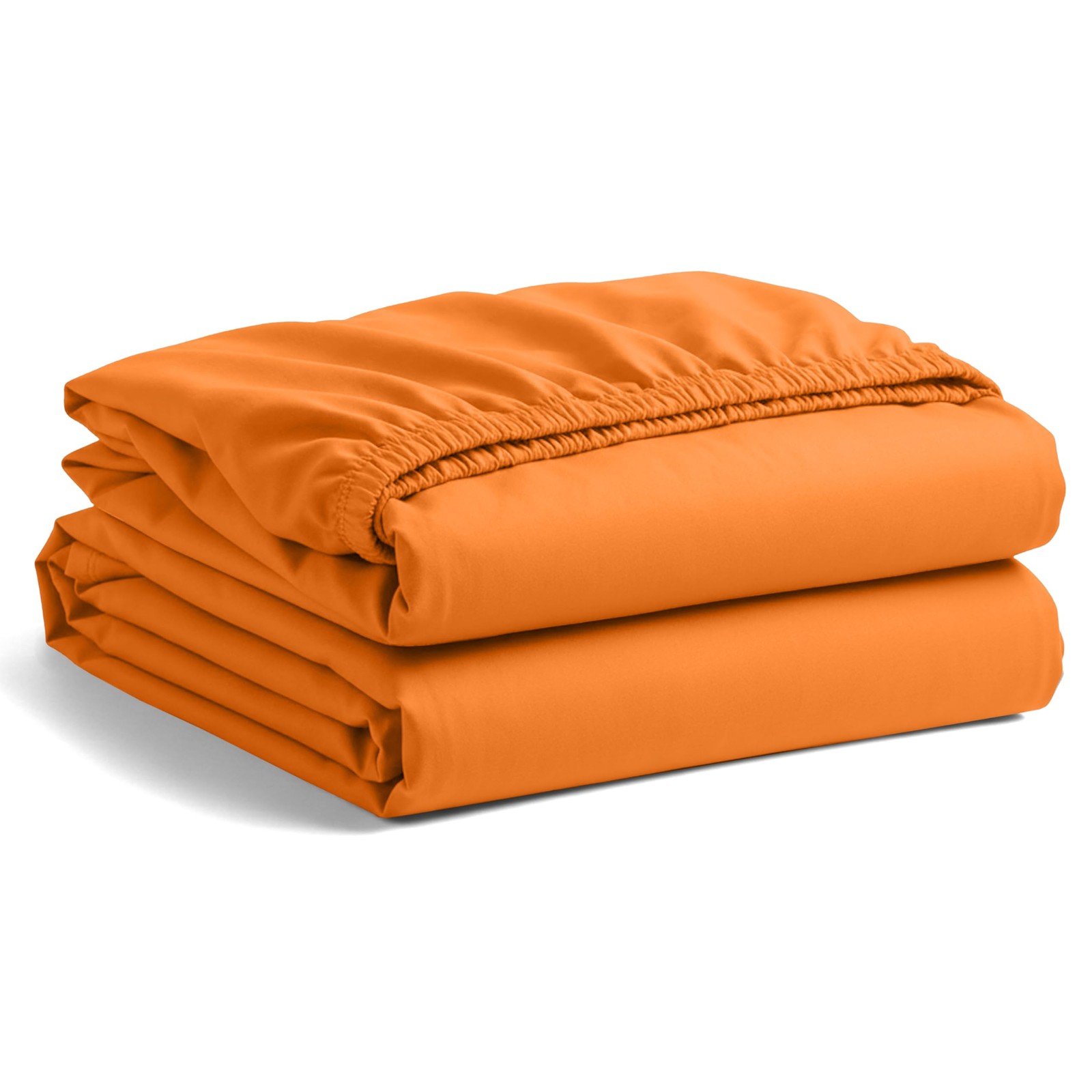 1800 Ultra Soft Microfiber Fitted Sheets 2 Pack 16" Deep Pocket King Orange