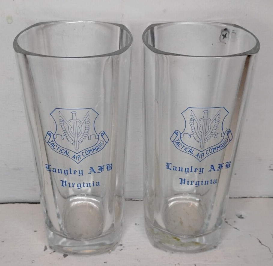 Estate Find Super Rare 2 Military Tactical Air Command Langley AFB Viriging Mugs