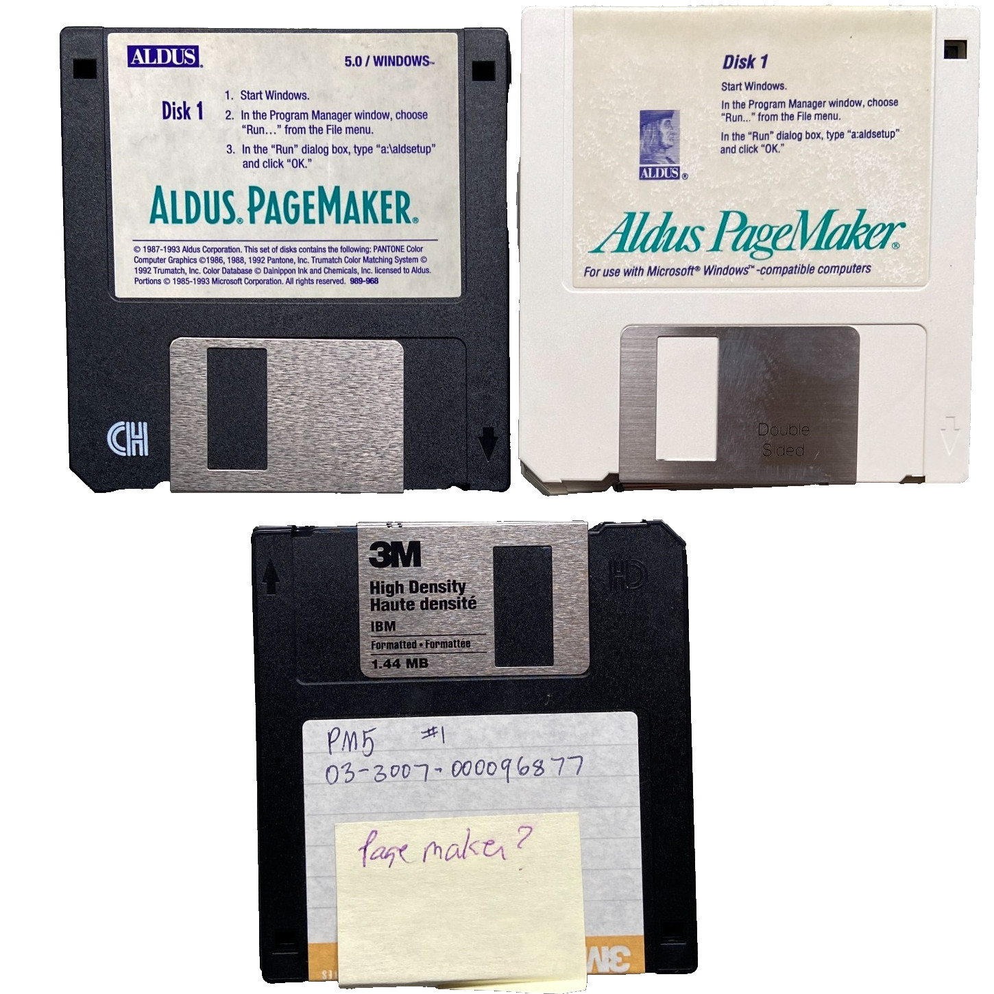 Vintage Software Lot 3.5” Aldus PageMaker 4.0 5.0 Windows PC Computer IBM 1993