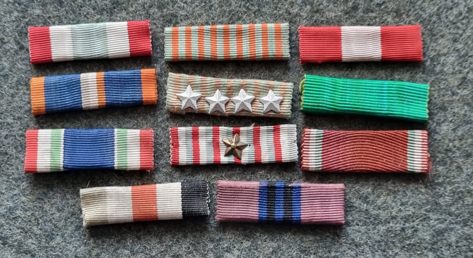 KINGDOM OF ITALY KING VITTORIO EMANUELE III LOT 11 RIBBONS x CHEST MEDALS