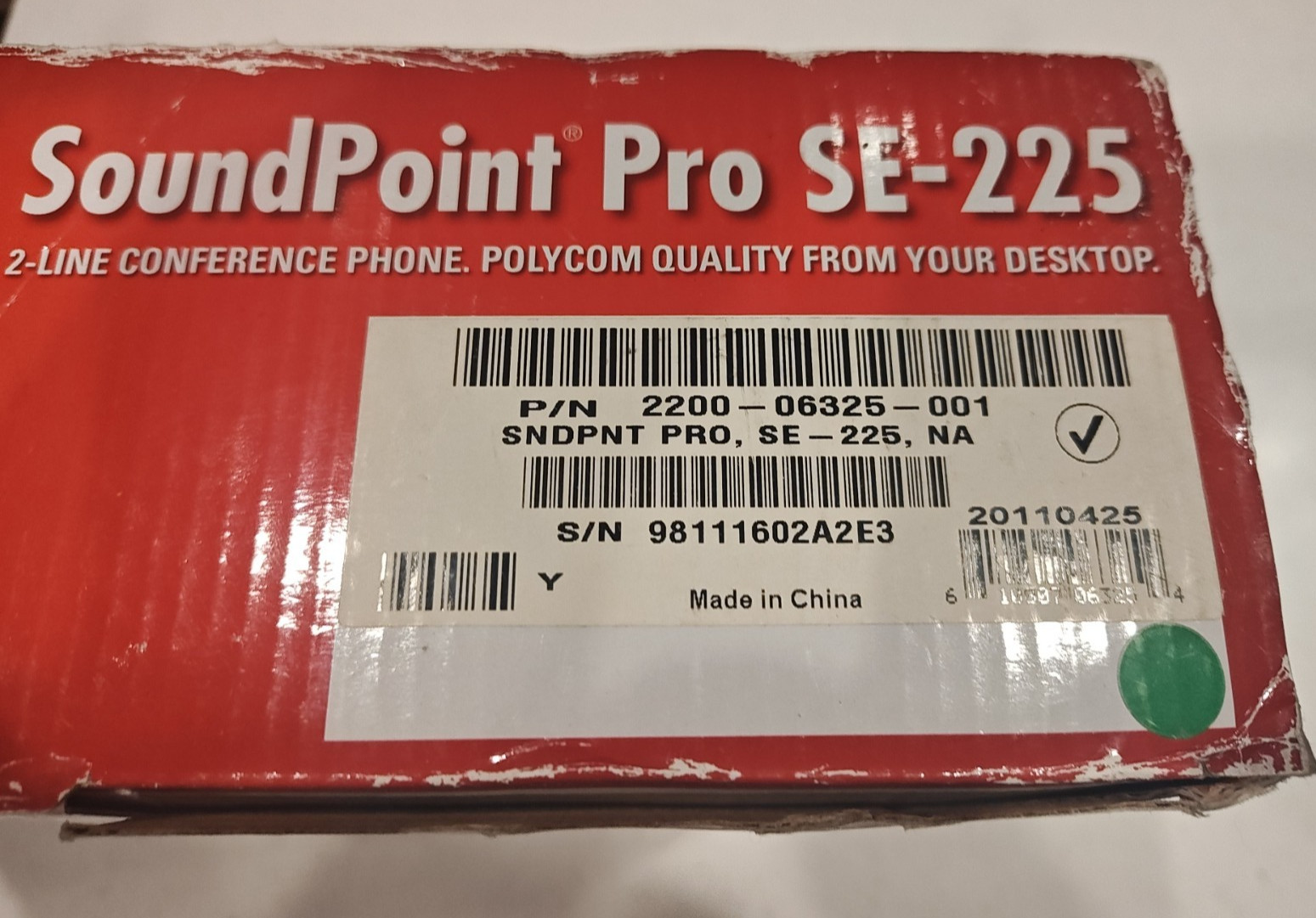 POLYCOM SoundPoint Pro SE-220 2 Line Conference Speakerphone NOB