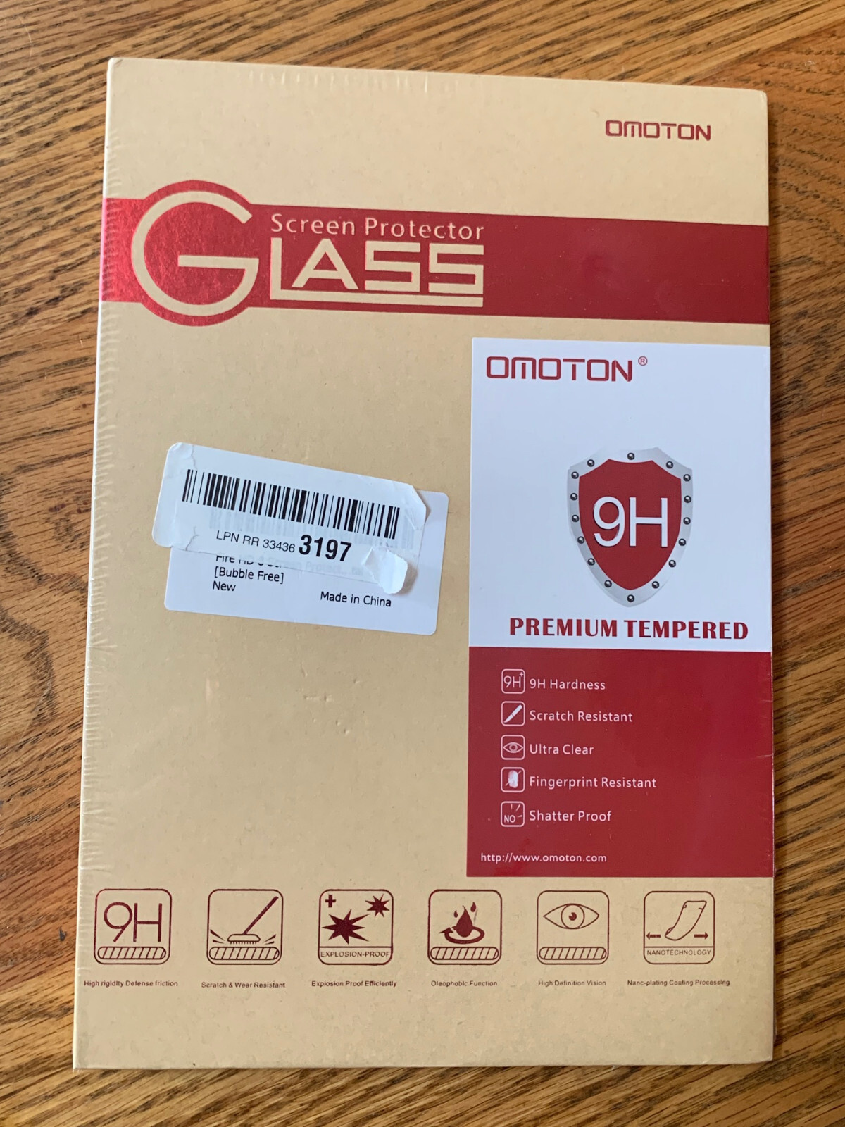 Omoton 9H Glass Screen Protector For Amazon Fire HD 8 tablet