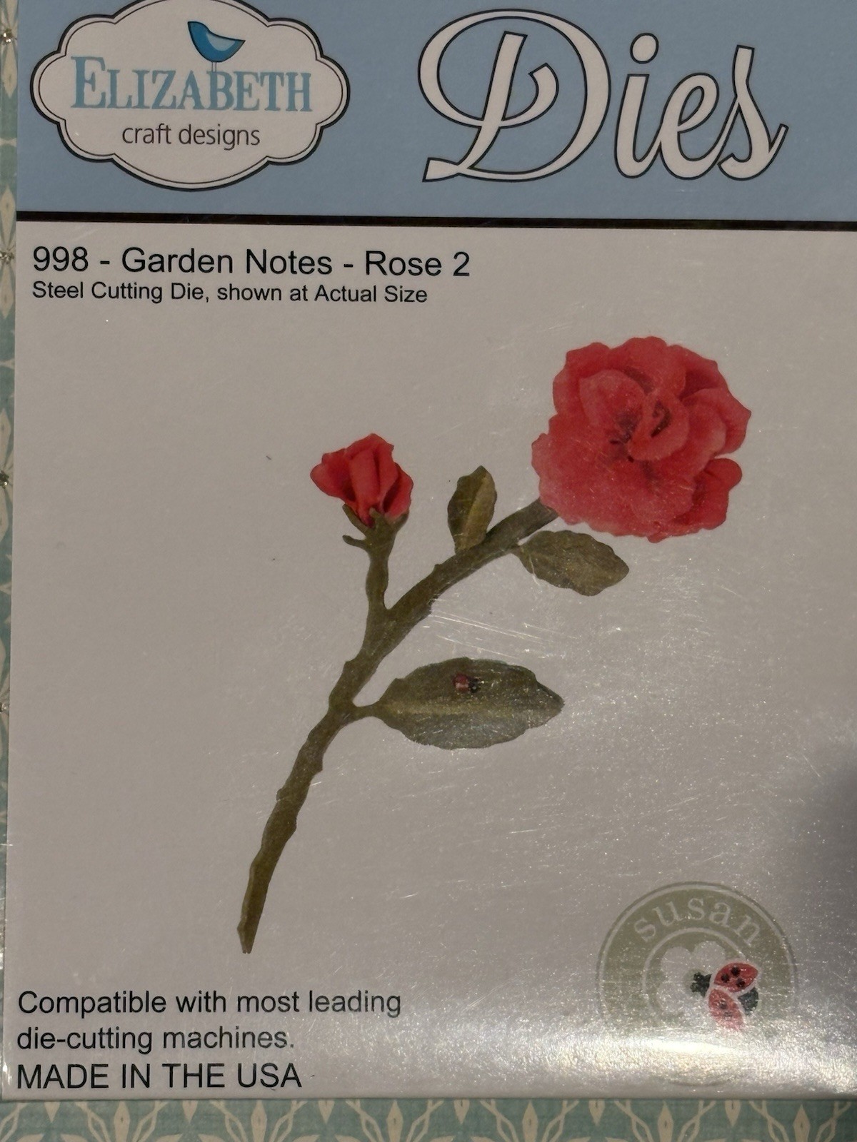Elizabeth Craft Design Steel Cutting Die 998-Garden Notes- Rose 2
