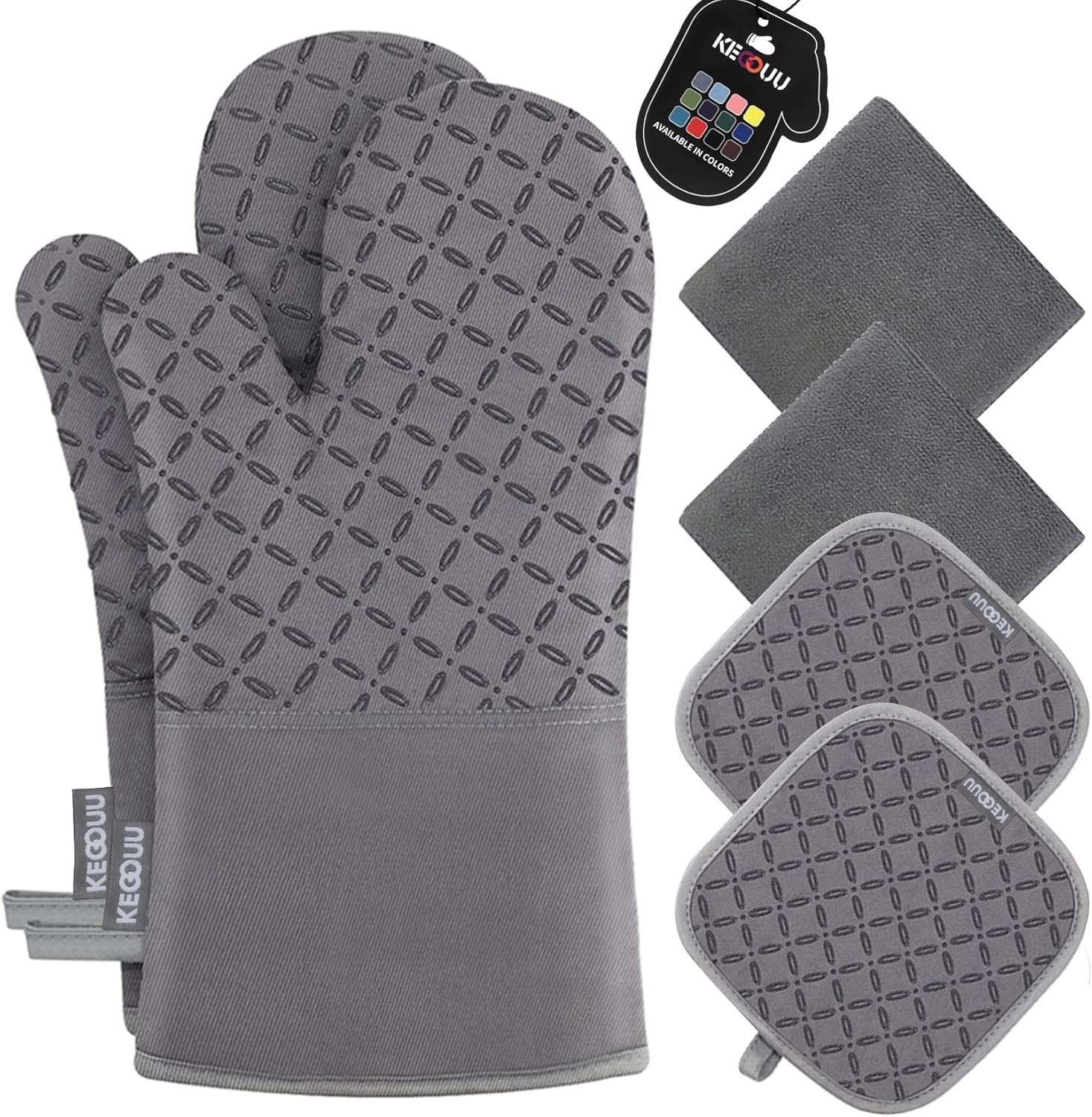 Oven Mitts and Pot Holders Set, Kitchen Oven Glove High Heat Resistant 500