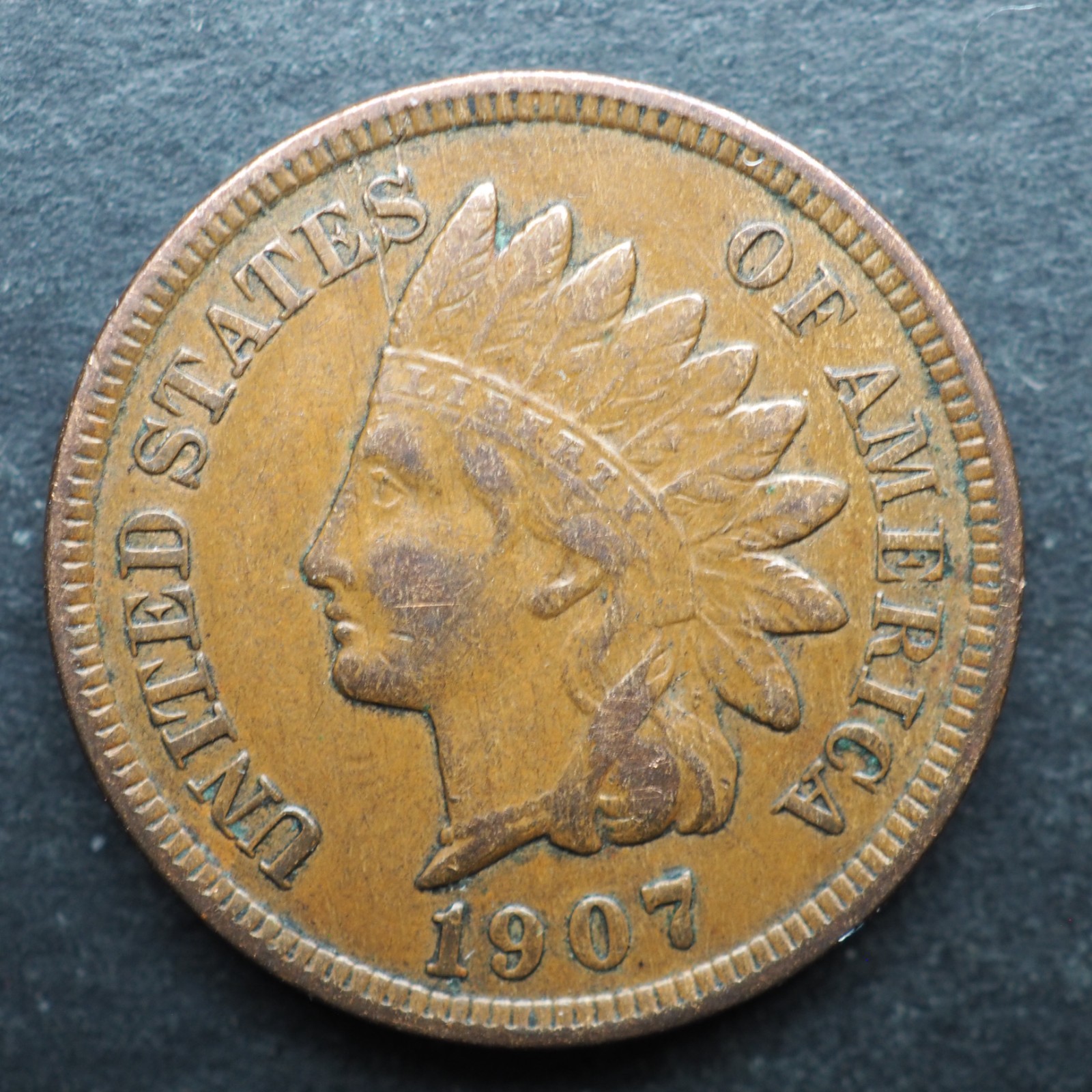 1907  INDIAN HEAD  CENT  ** NICE **  Free Shipping  CO933