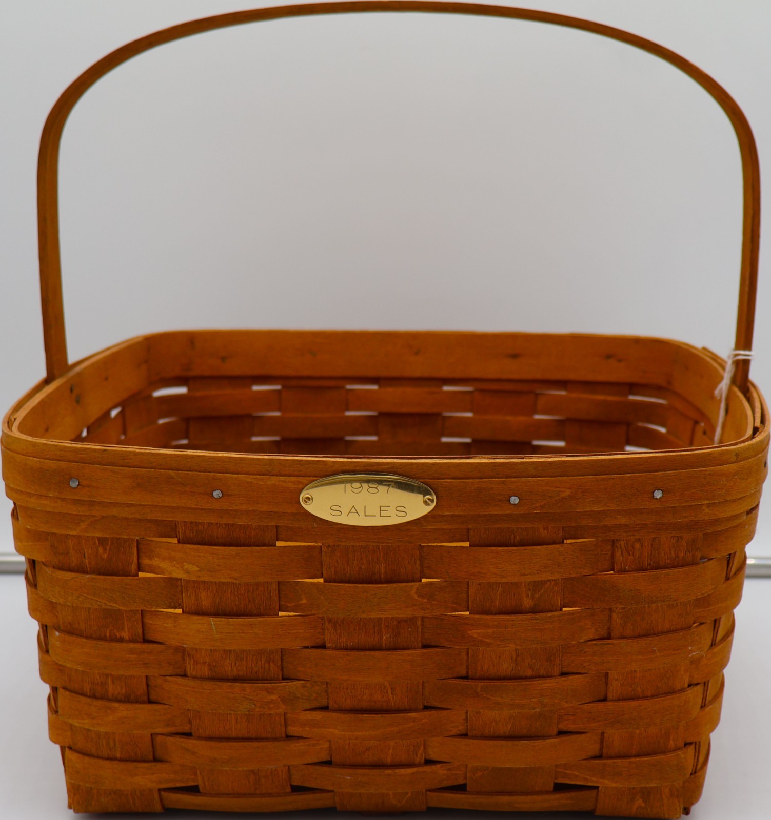 Longaberger 1987 Sales Basket with Divided Wood Insert – Handwoven USA