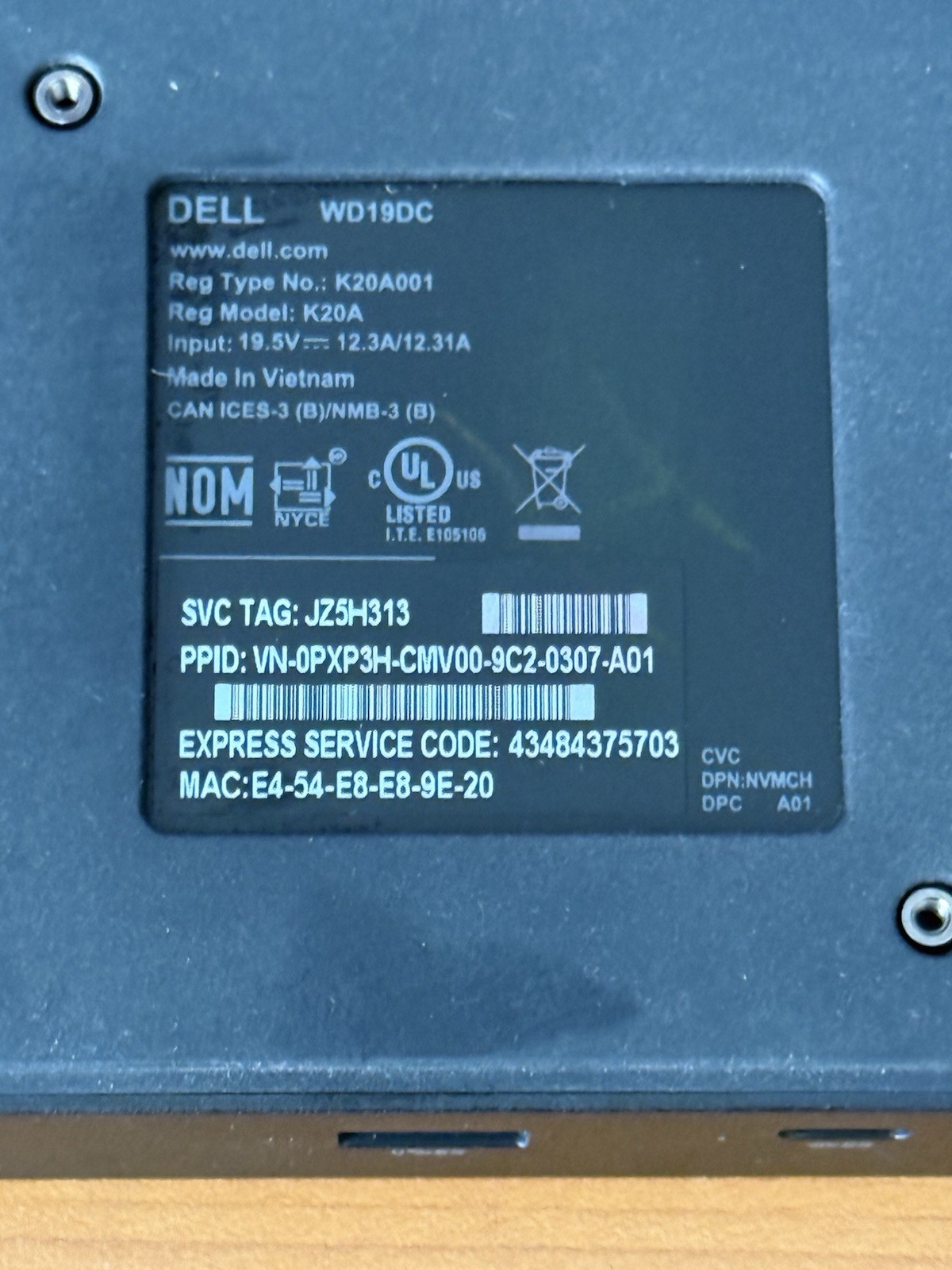 Dell Performance Dock WD19DC Docking Station No