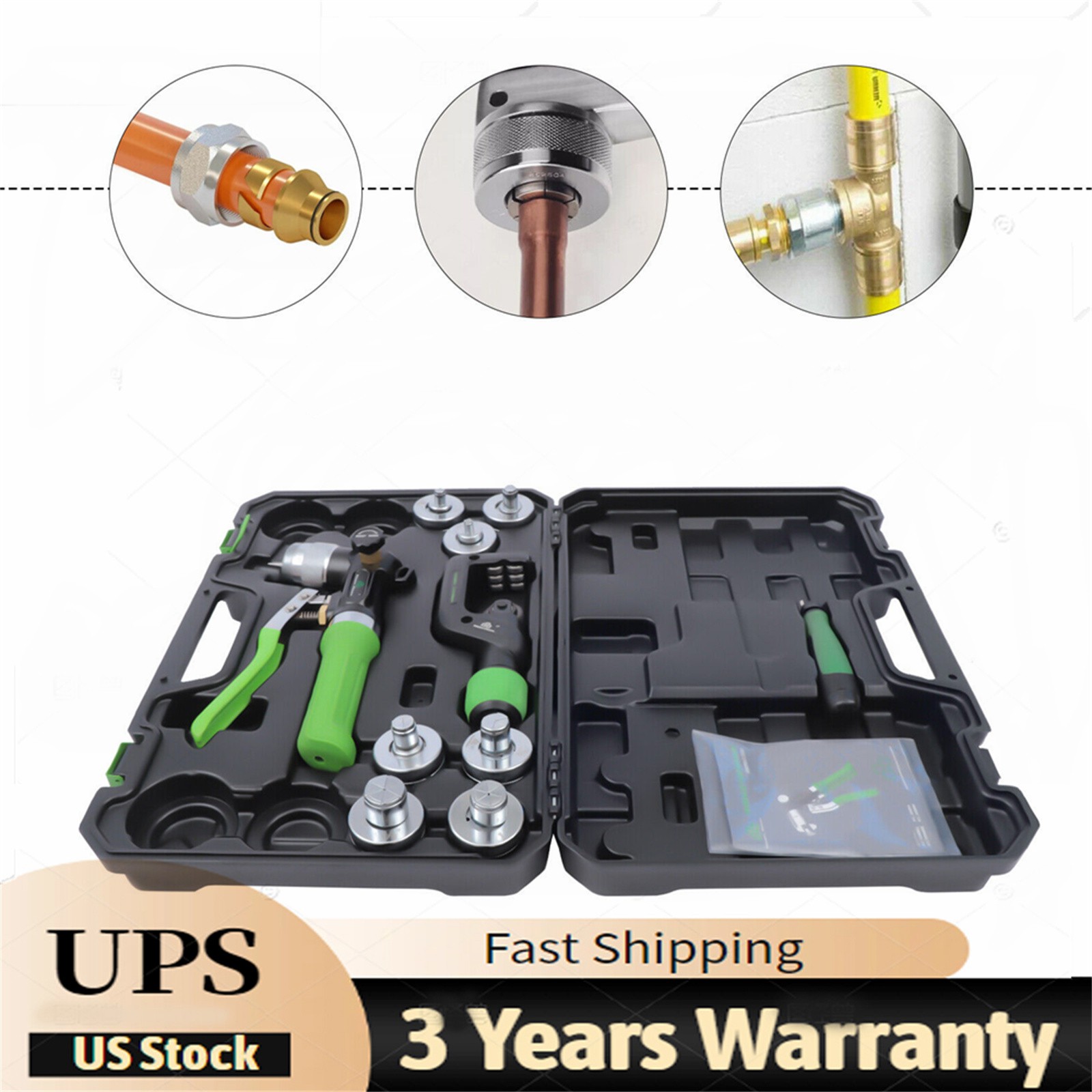 Hydraulic Swaging Tool Kit HVAC w/ Tube Cutter for Copper Tubing Expanding NEW~