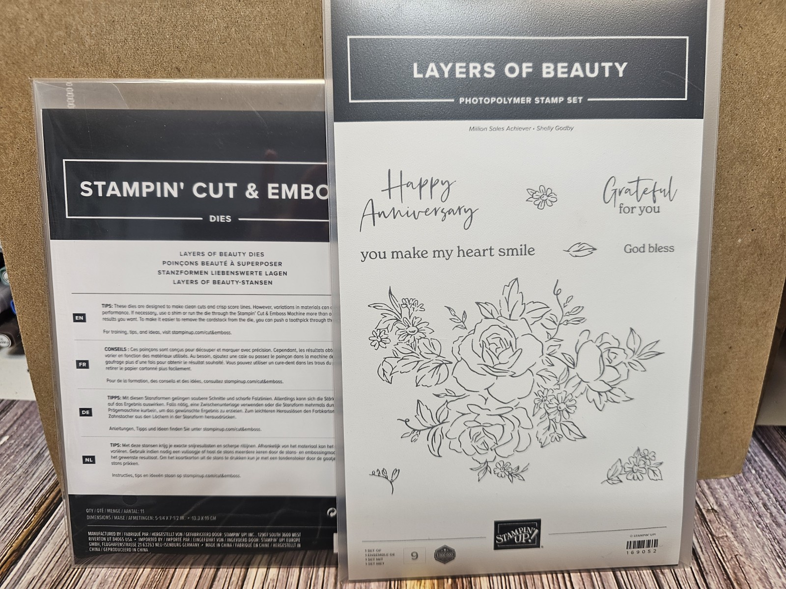 Stampin' Up! LAYERS OF BEAUTY Stamp & Die Set Flowers grateful New Style