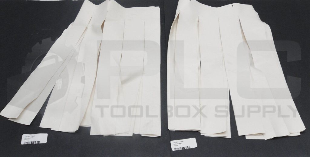 LOT OF 2 NEW VIDMAR 9038358 WHITE VINYL TUNNEL CURTAIN 43" WIDTH x 18" LENGTH