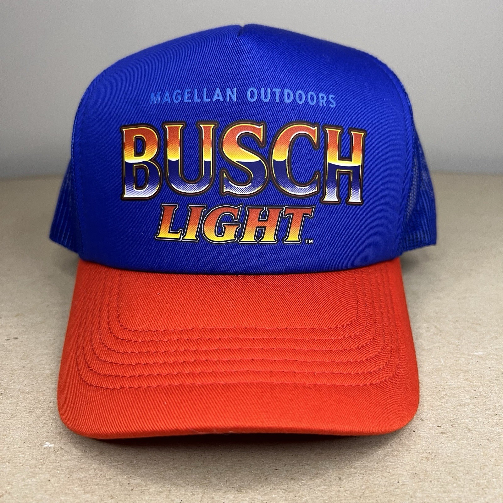 Busch Light Magellan Blue Red Snapback Trucker Hat NWT