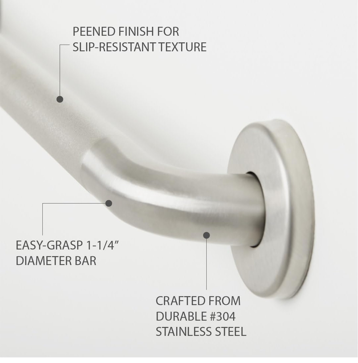 Seachrome 30" Wall Mount Grab Bar, 1 ¼" Diameter, Concealed Flanges, ADA Co