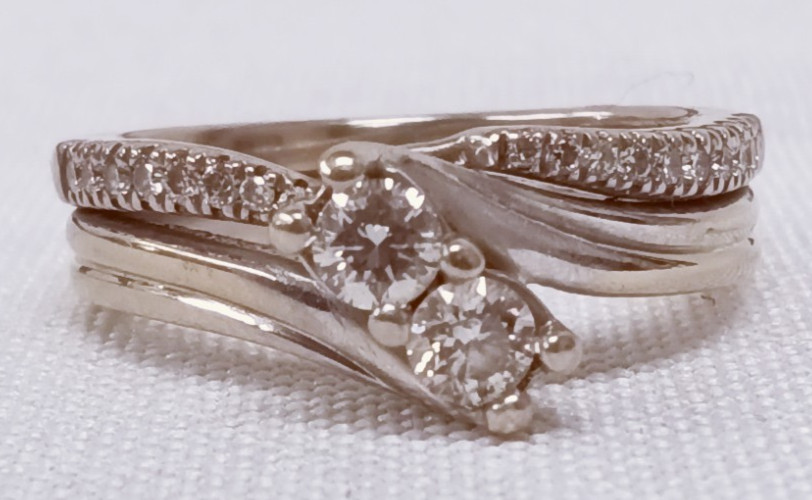 14k White Gold Diamond Forever Us Wedding Ring - Size 6 - 6.5g