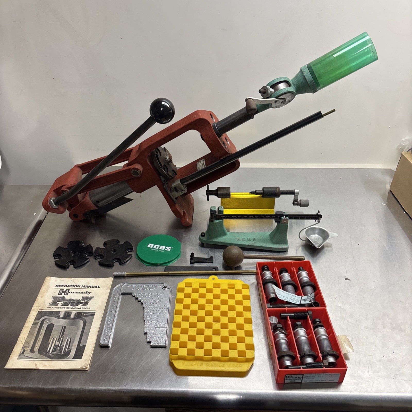 Hornady Pro-7 Progressive Reloading Press Lot Dies Trays Scale Cutter Gauge