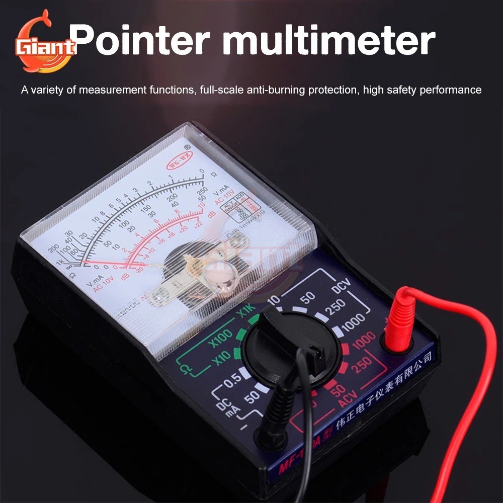 MF-110A AC/DC Analog Multimeter Needle Pointer Type Universal Voltmeter Ammeter