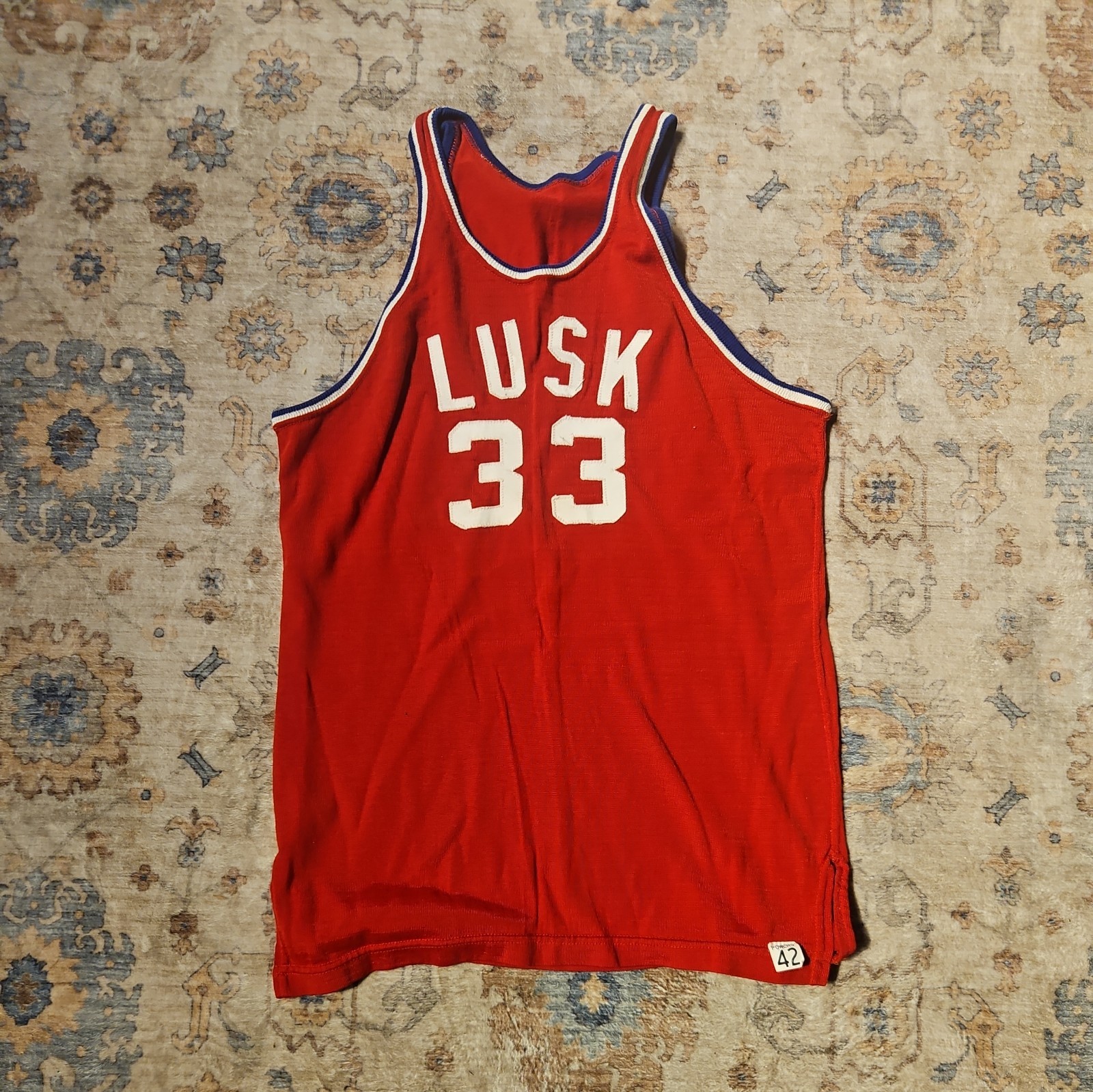 Rare Vintage Powers 60s 70s Basketball Sports Jersey #33 LUSK Tank Top size 42