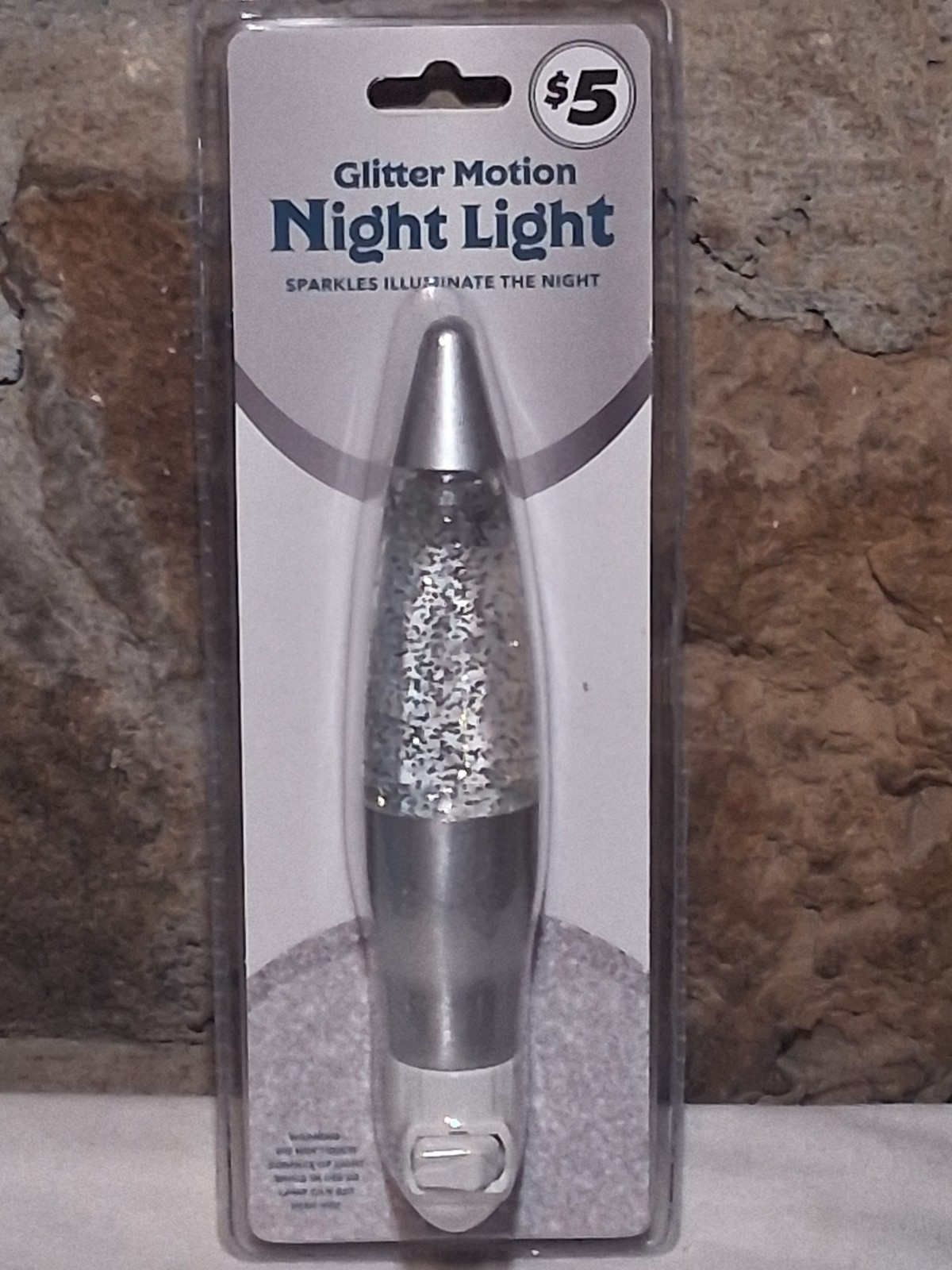 Glitter Motion Night Light 8" Mini Lava Lamp Sparkles Illuminate the Night