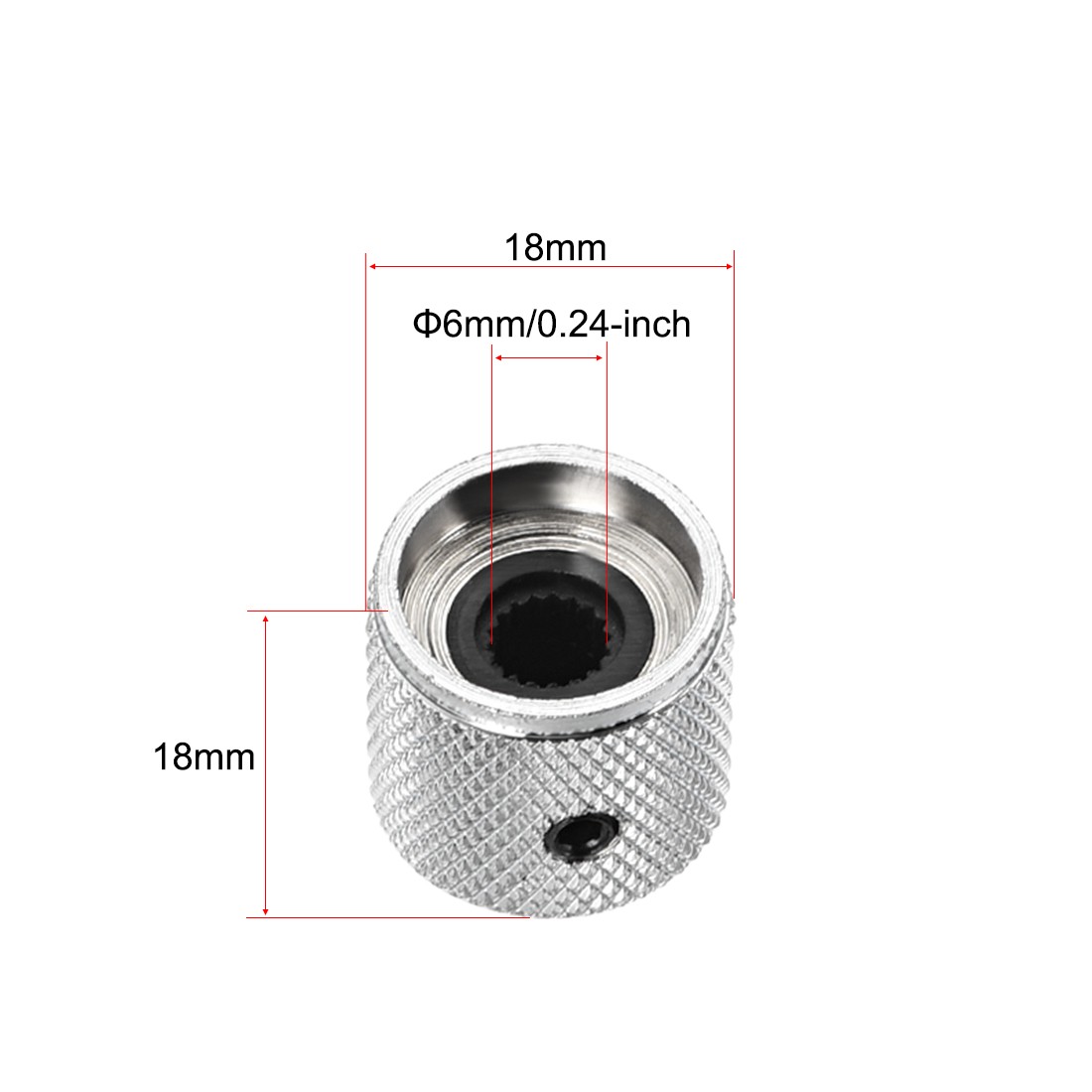 2pcs 6mm Metal Potentiometer Knobs For Guitar Bass Volume Tone Knobs Silver Tone
