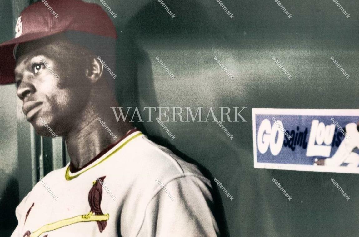 CQ724 Lou Brock Go Cardinals Sticker 8x10 11x14 16x20 Colorized Photo
