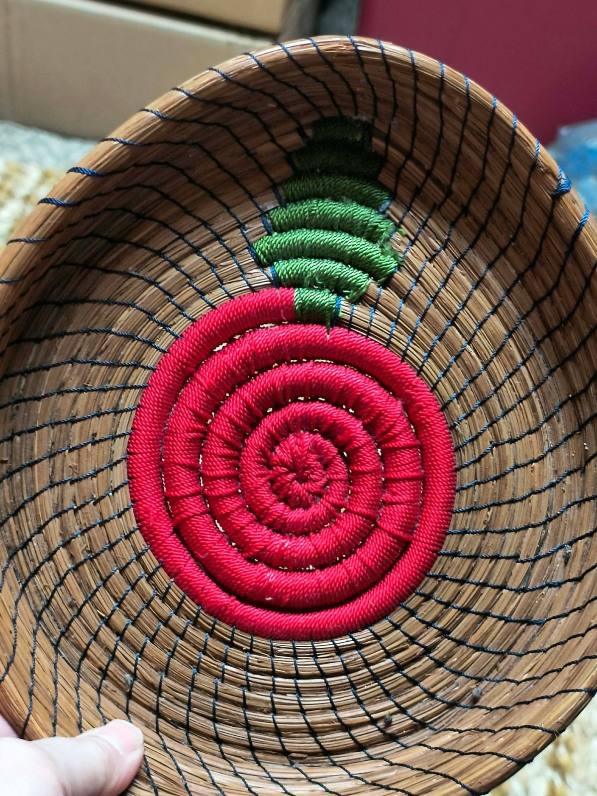 HAND WOVEN BASKET - 10X9X2 inch