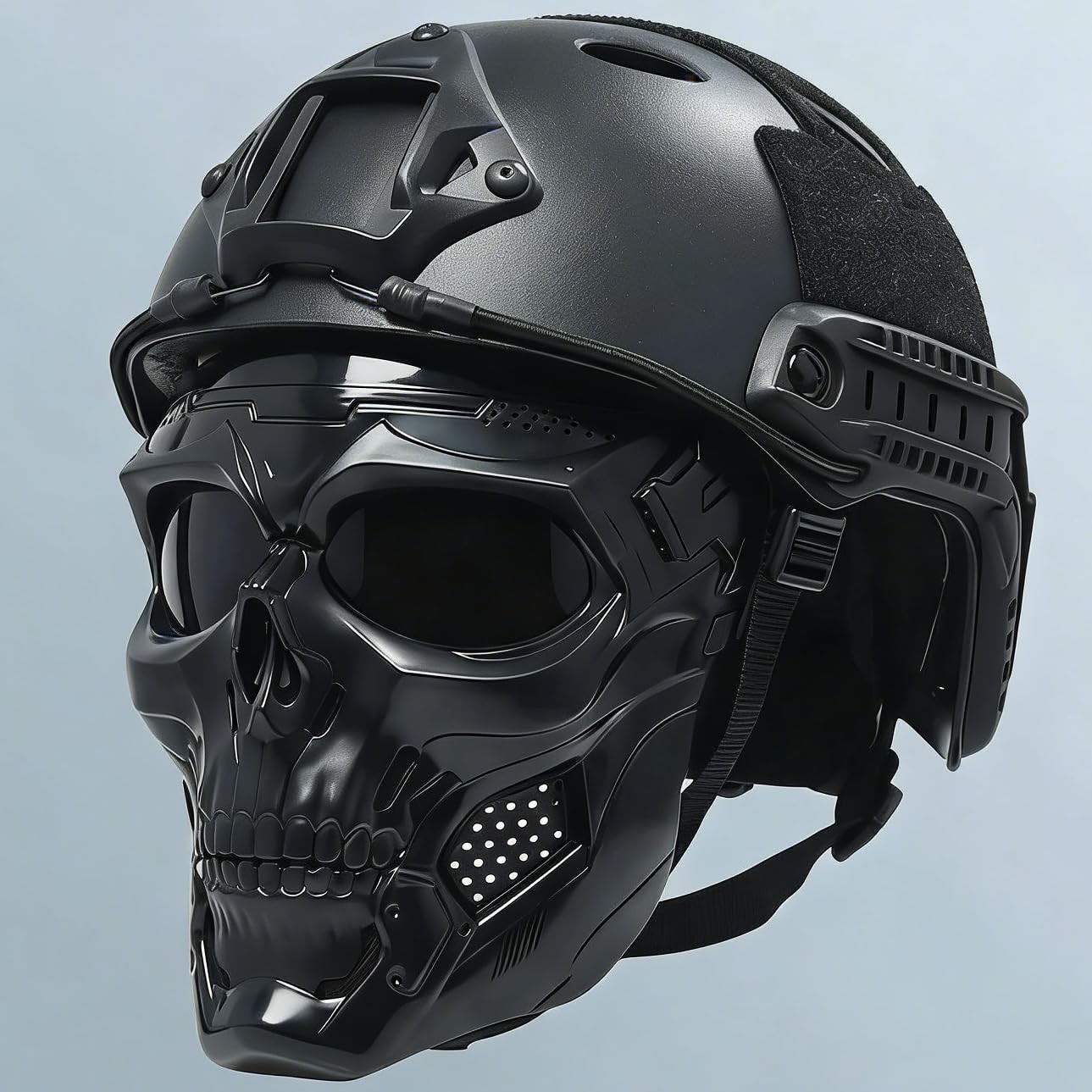 Tactical Airsoft Helmet Full Face Mask Black Paintball Military Style