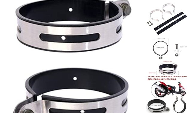 2 Piece Universal Motorcycle Exhaust Bracket Clip Hardware Inner 4.5"- 2 PCS
