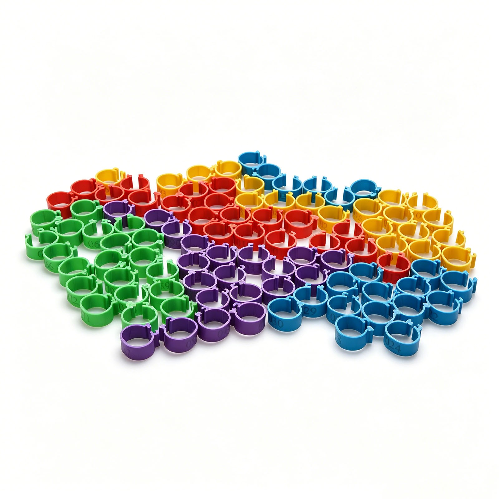 Multi-Use Poultry Leg Bands Numbered 100PCS 001-100 Clip Rings for Duck Farm