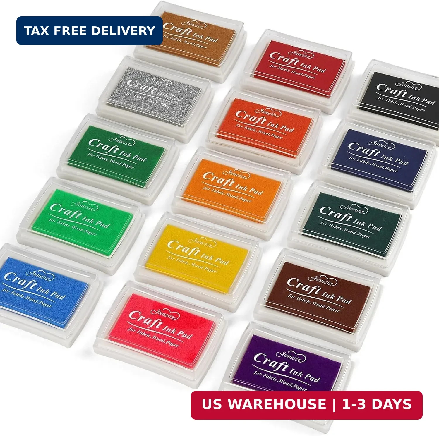 15 Colors Ink Pads for Stamping，Washable Finger Print Stamp Ink Pad for Crafting